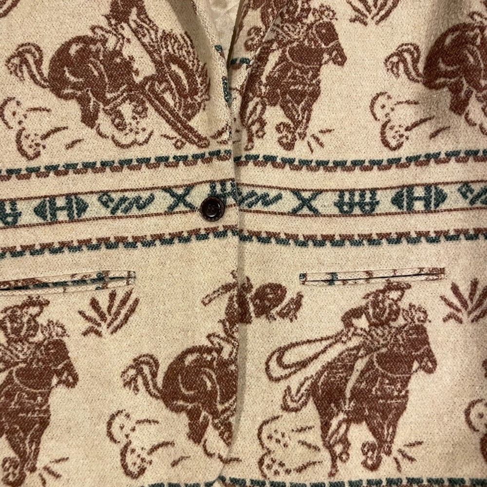 Pendleton Cream and Brown Patterned Blazer - image 16